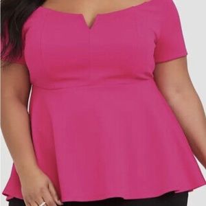 Torrid size 2 scuba knit pink blouse